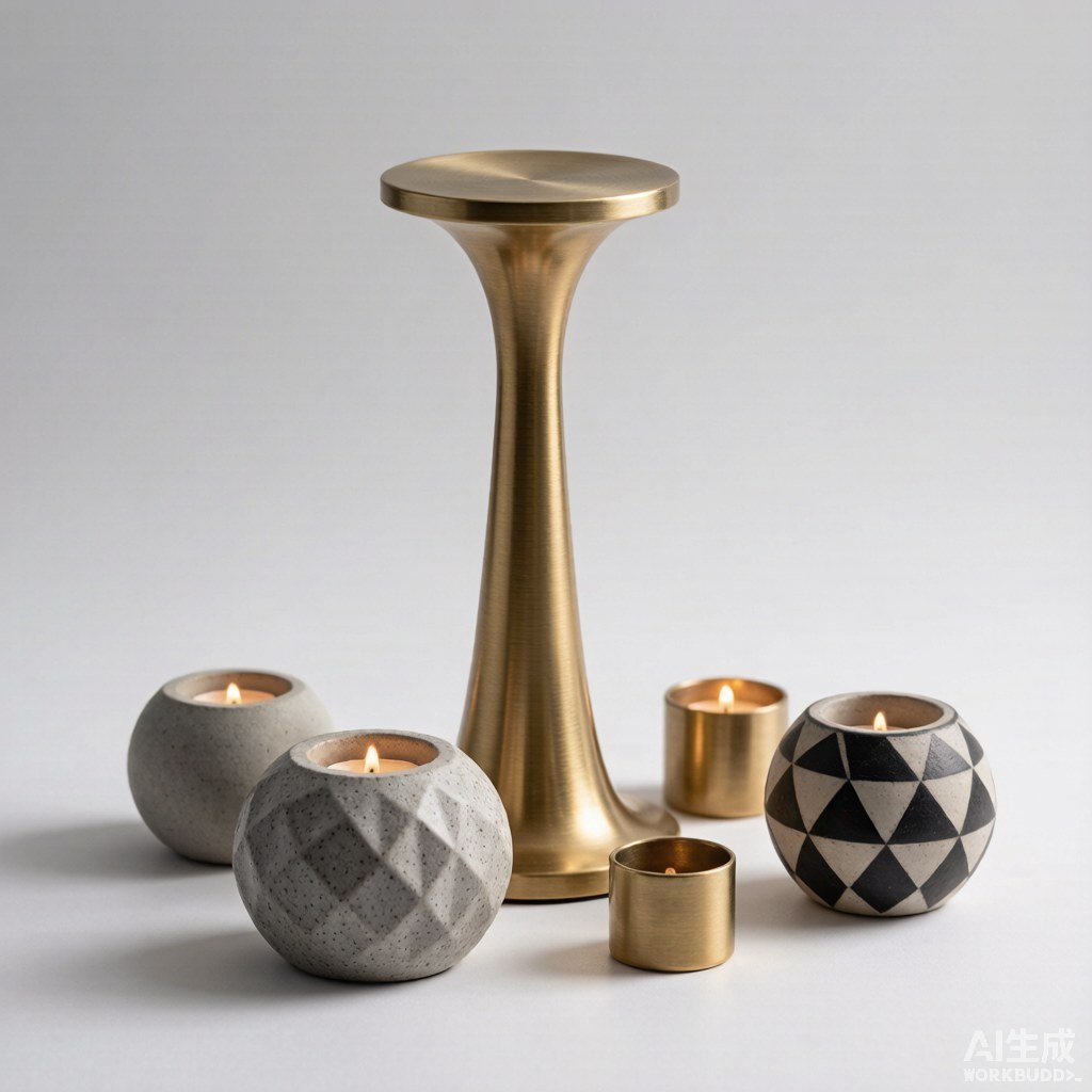 Brushed Brass Pillar Stand — Candle Holders manufacturer